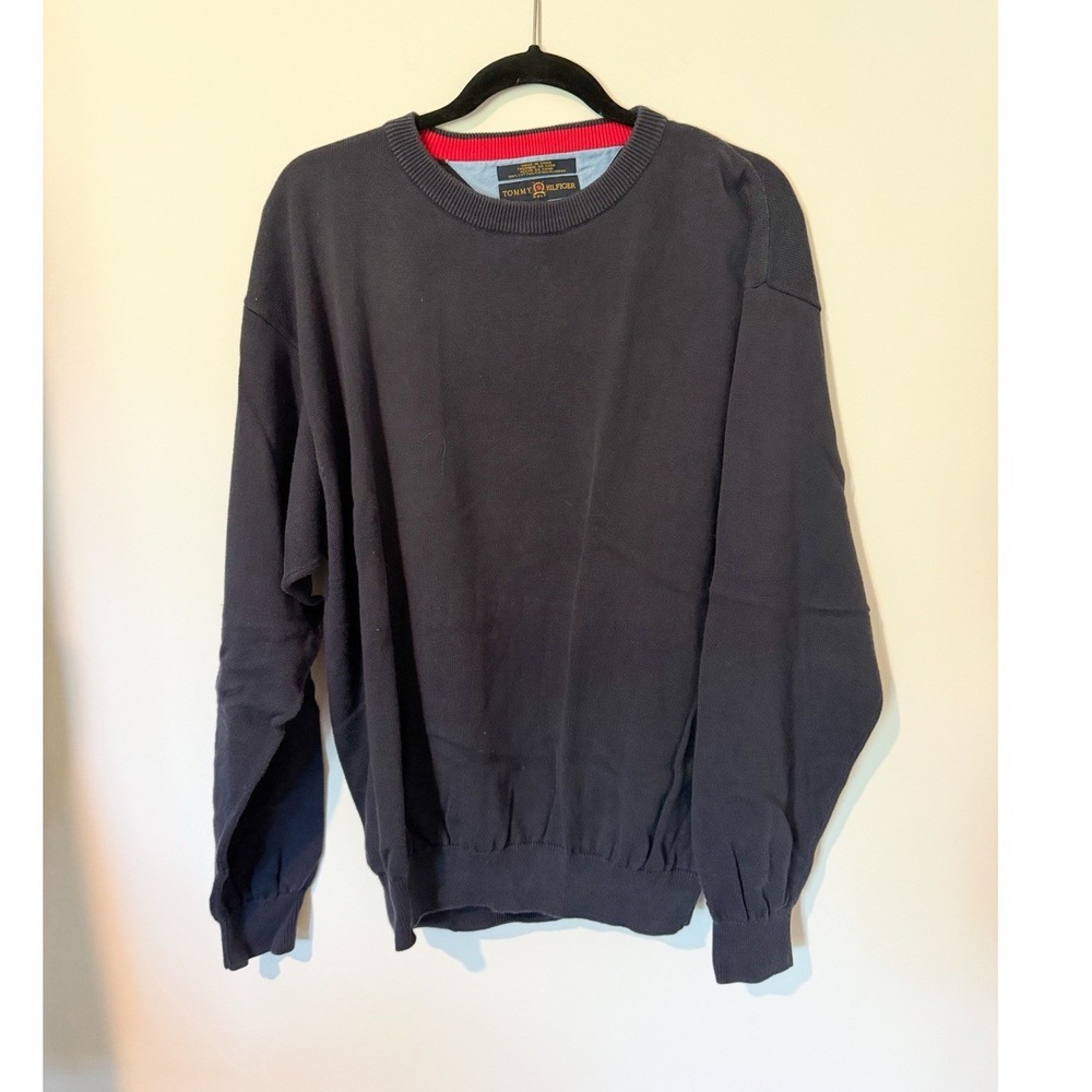 Vintage Tommy Hilfiger Golf Men's Dark Gray Knit Pullover Crew Neck‎  Sweater L